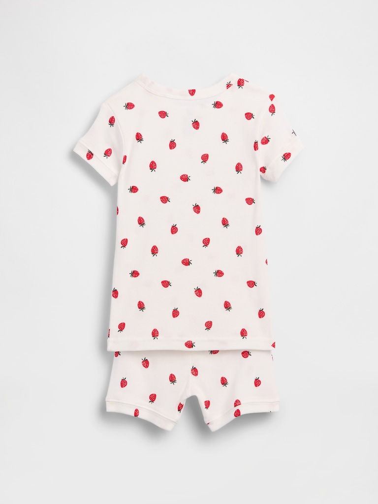 Baby & Toddler Organic Brushed Cotton Strawberry PJ Short Set