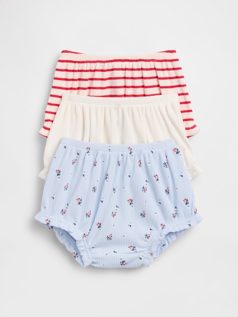 Baby First Favorites TinyRib Ruffle Bloomers (3-Pack)