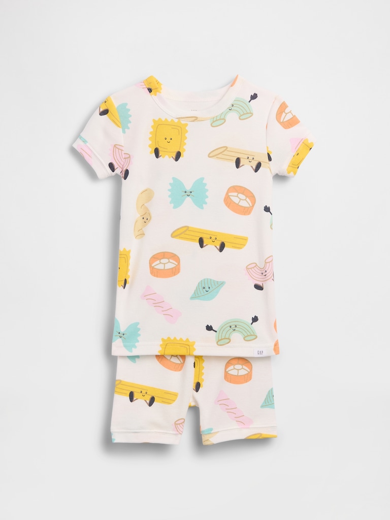 Baby & Toddler Organic Brushed Cotton Pasta PJ Short Set