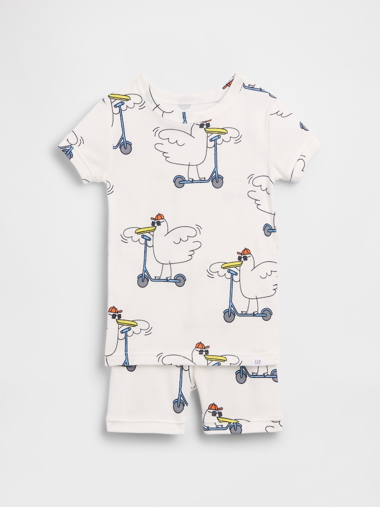 Baby & Toddler Organic Brushed Cotton Scooter Seagull PJ Short Set