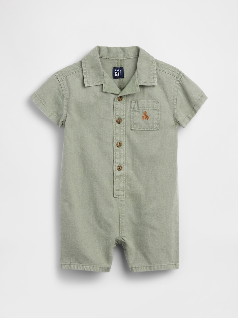Baby Denim Pocket Shorty One-Piece