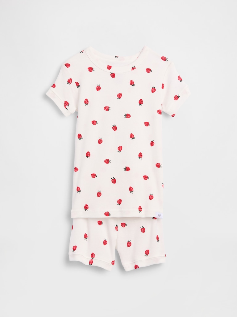 Baby & Toddler Organic Brushed Cotton Strawberry PJ Short Set
