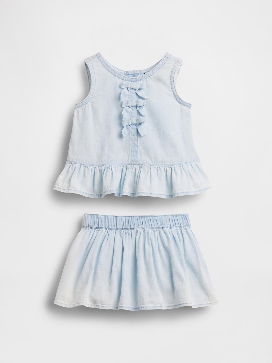 Baby Denim Bow Outfit Set
