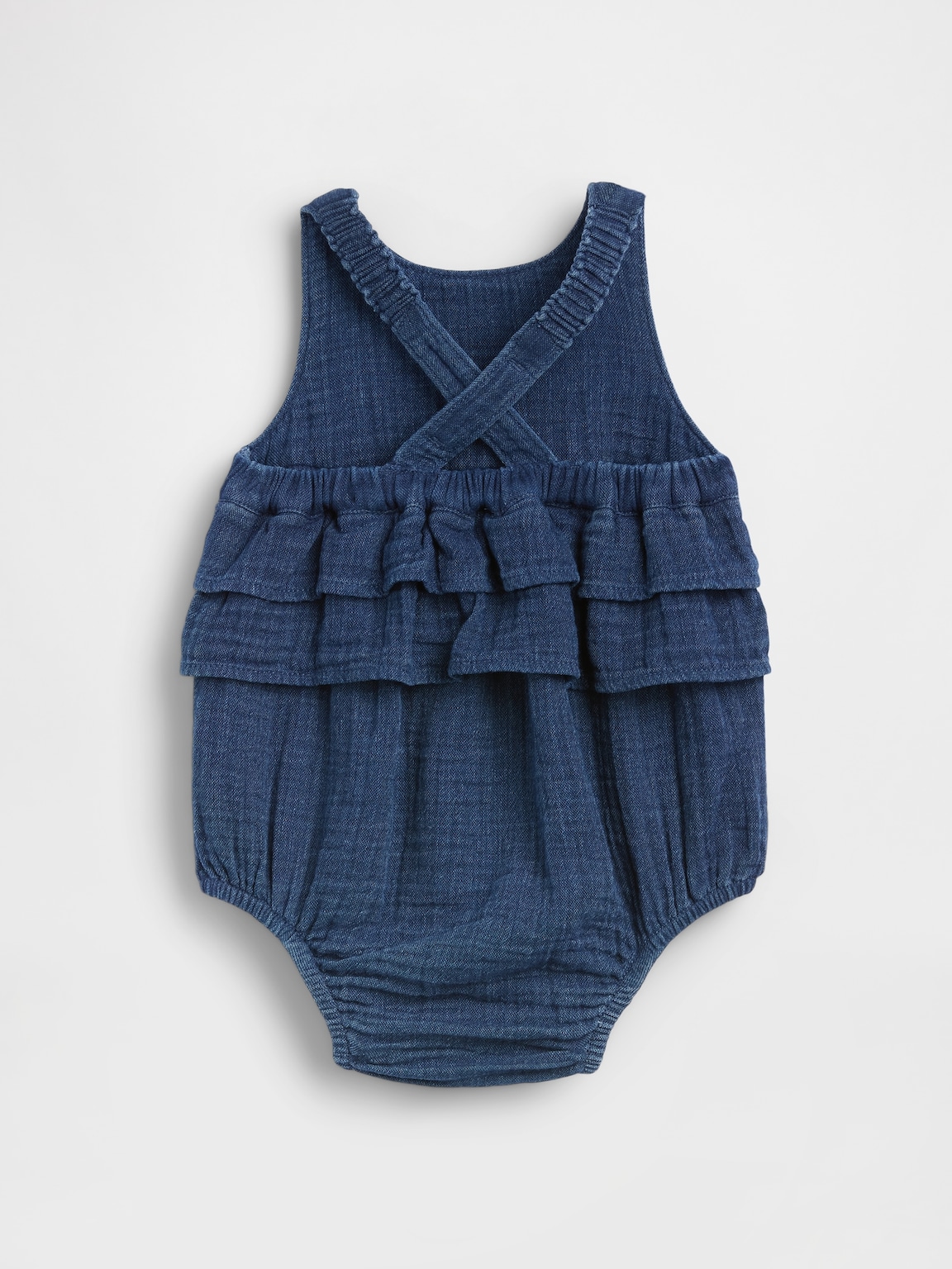 Baby Cotton Gauze Denim Bubble Bodysuit