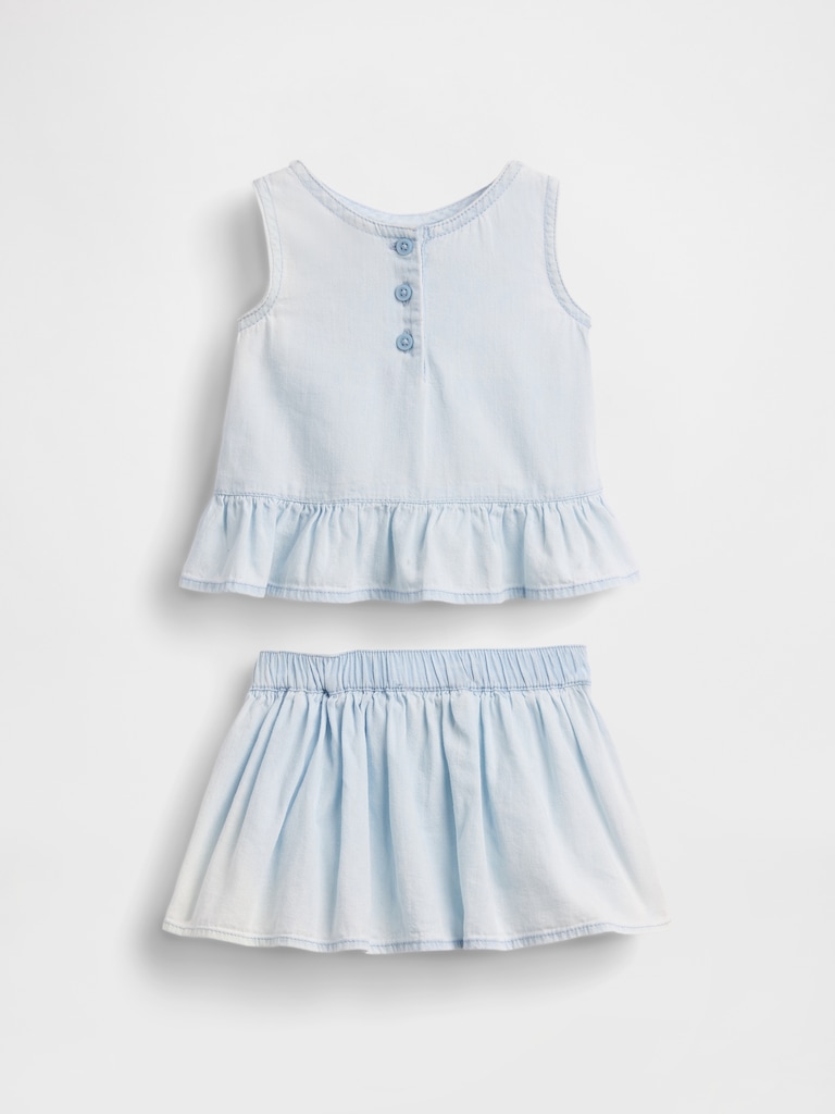 Baby Denim Bow Outfit Set