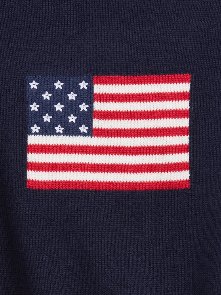Kids Crochet Oversized Americana Sweater