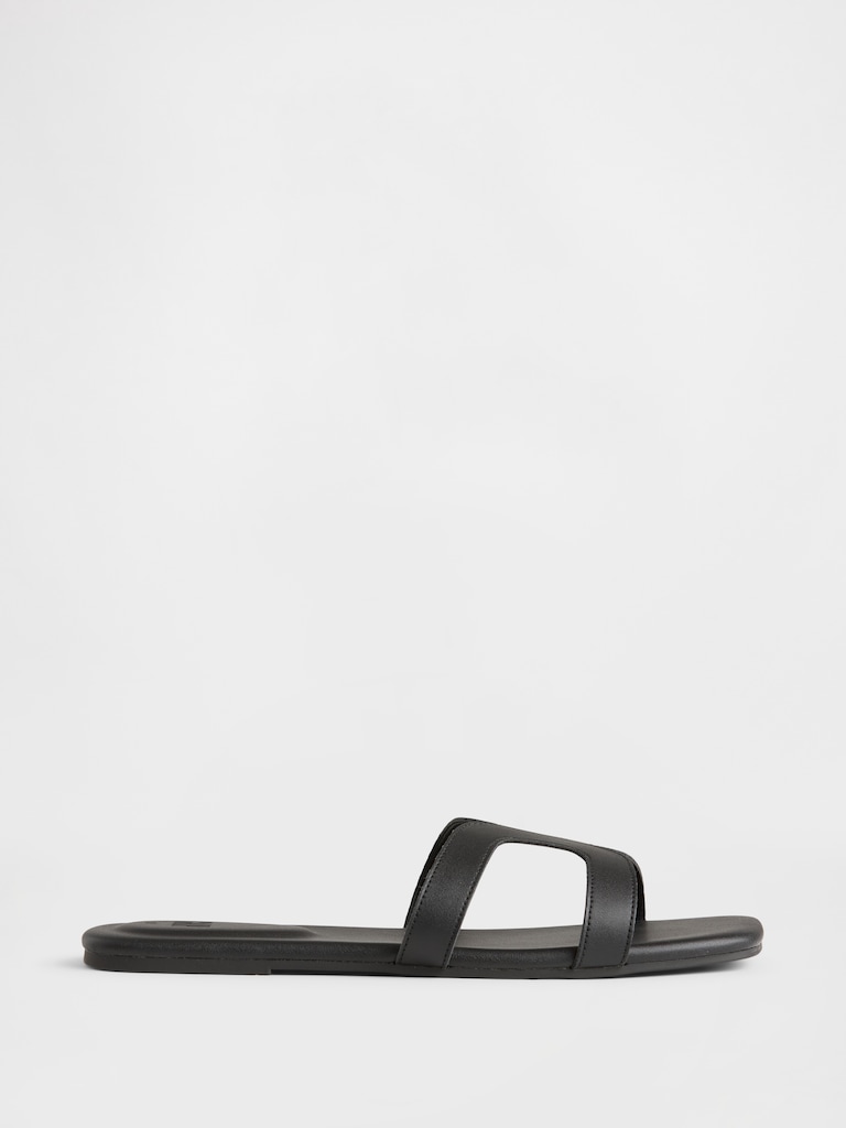 Vegan-Leather Flip Flops