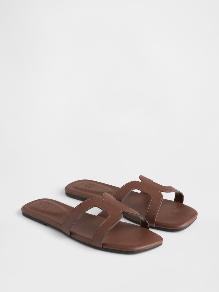 Vegan-Leather Flip Flops