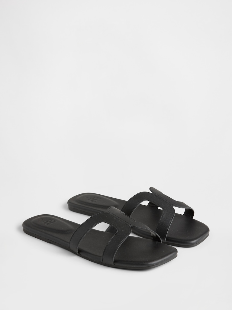 Vegan-Leather Flip Flops