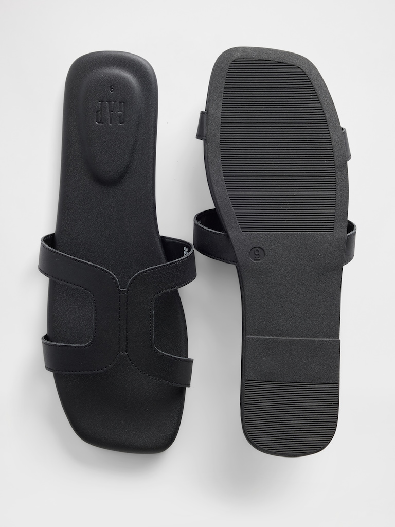 Vegan-Leather Flip Flops