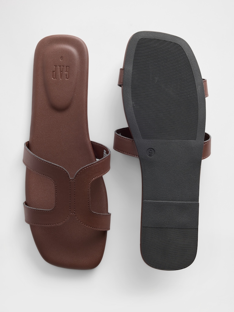 Vegan-Leather Flip Flops