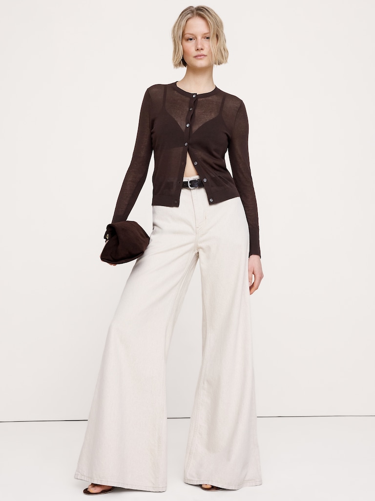 Sheer Ultra-Fine Cotton Cardigan