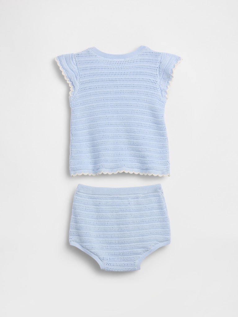 Baby Crochet Stripe Outfit Set