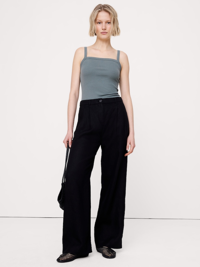 Ribbed Square-Neck Tank