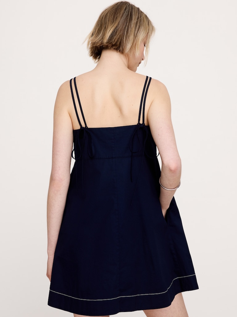 Robe courte en sergé de coton