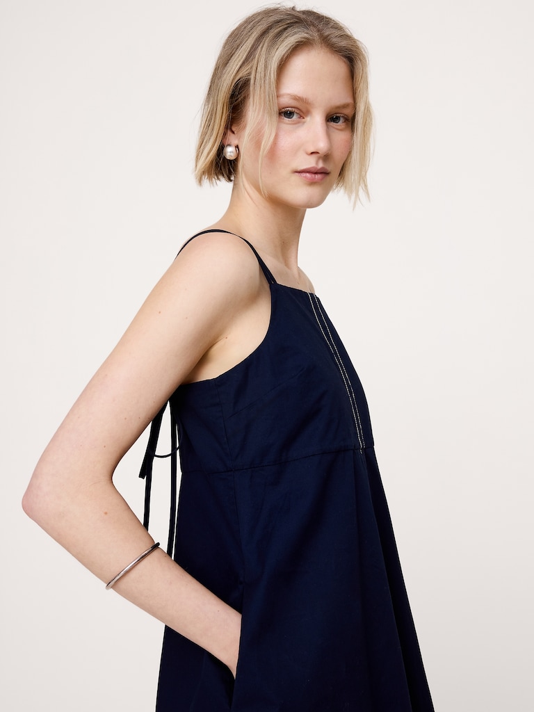 Robe courte en sergé de coton