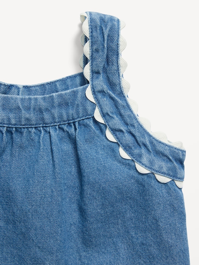 Sleeveless Denim Top and Shorts Set for Baby
