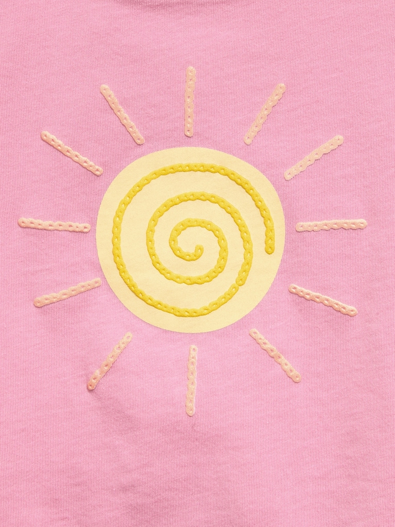 Short-Sleeve Graphic Fringed-Hem T-Shirt for Toddler Girls