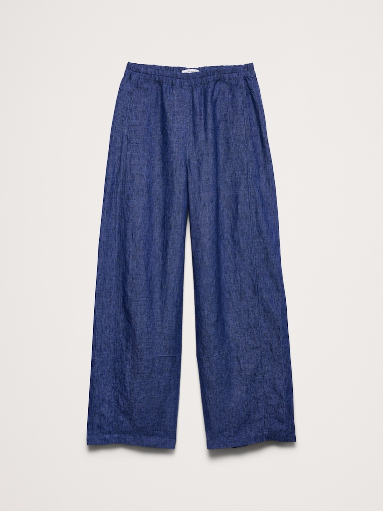 Mid-Rise Relaxed Painter Pull-On Pant in Linen