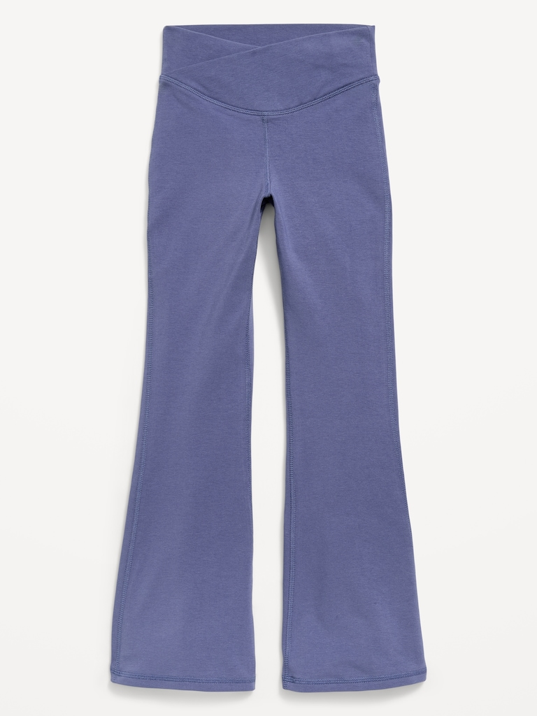 High-Waisted PowerChill Crossover Flared Leggings for Girls