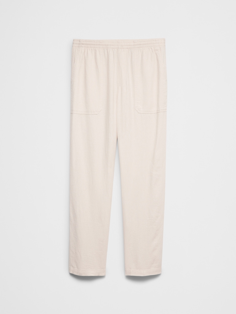 Straight-Fit Linen-Blend Pull-On Pant