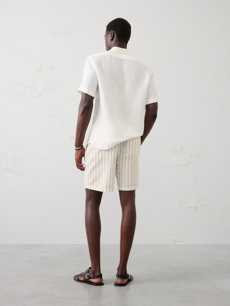 7" Seersucker Elastic-Waist Short