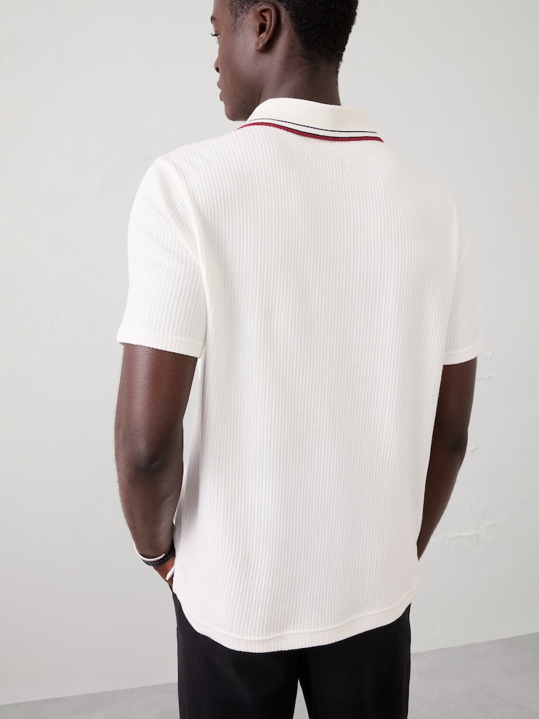 Crinkle Ribbed Collar Shirt