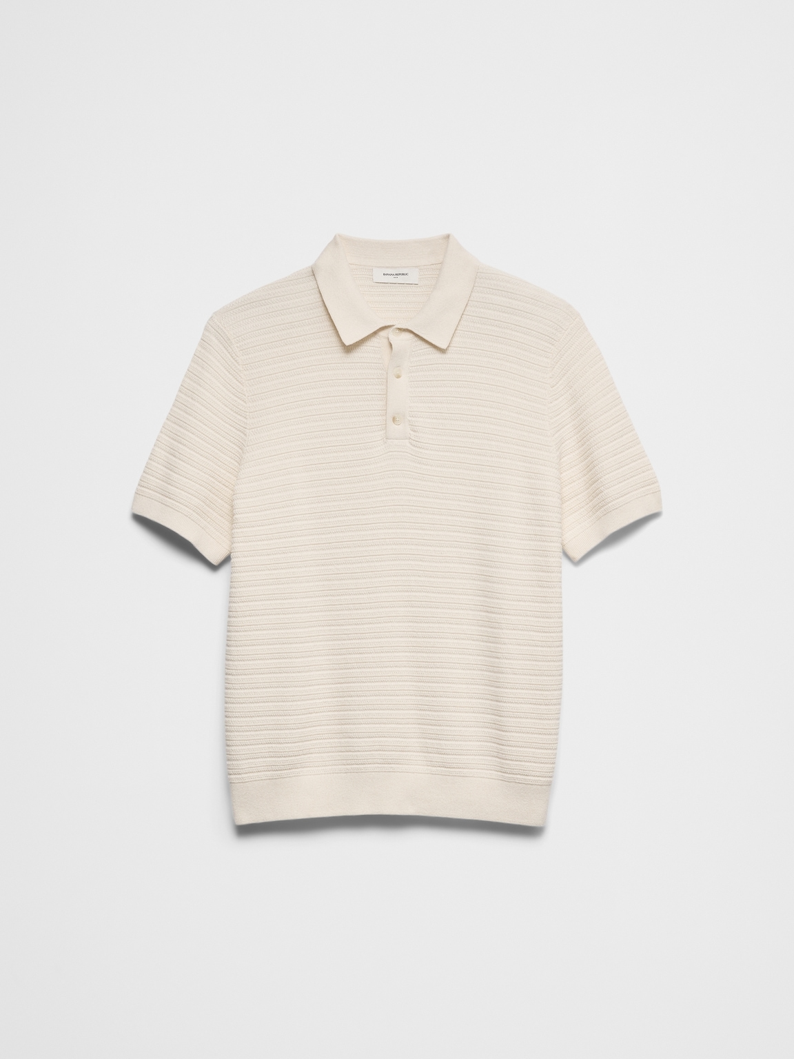 Textured Striped Sweater Polo