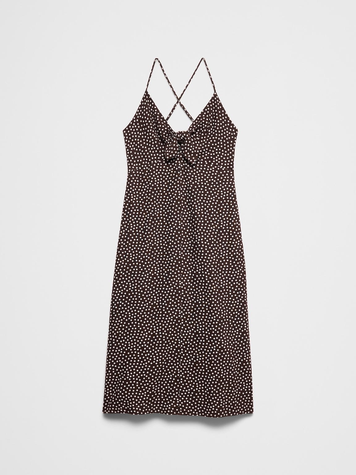 Linen-Blend Tie-Front Midi Dress