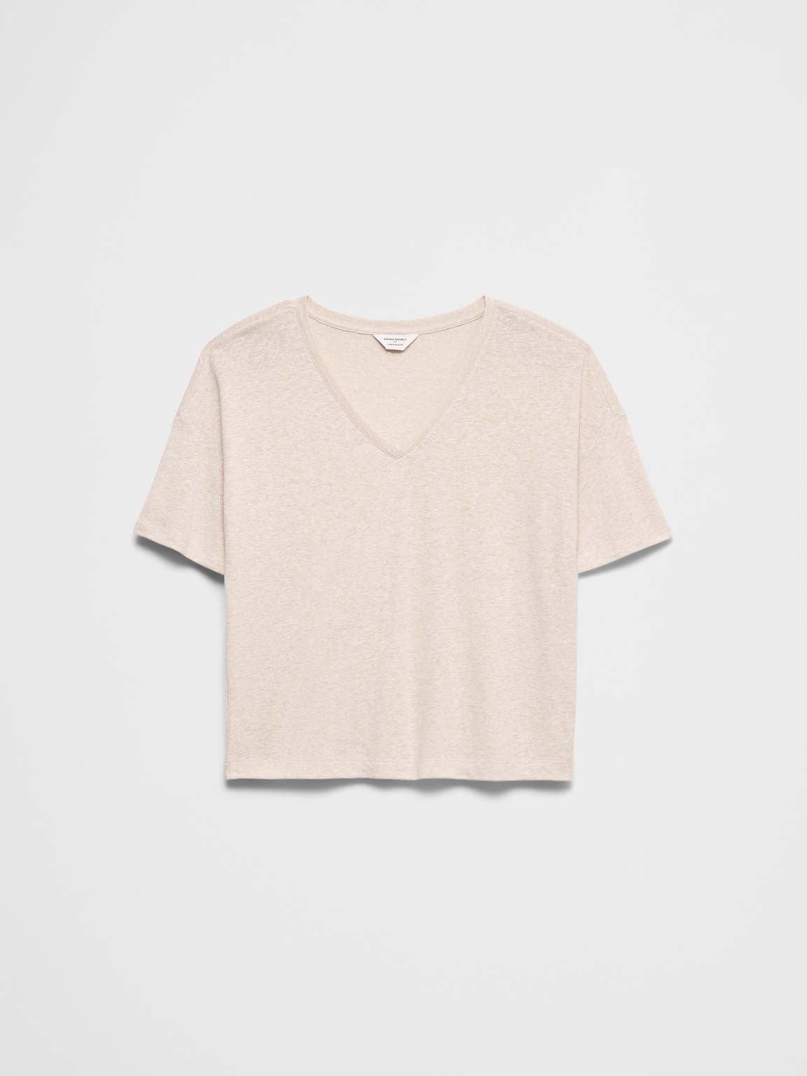 Linen-Blend V-Neck Shirt