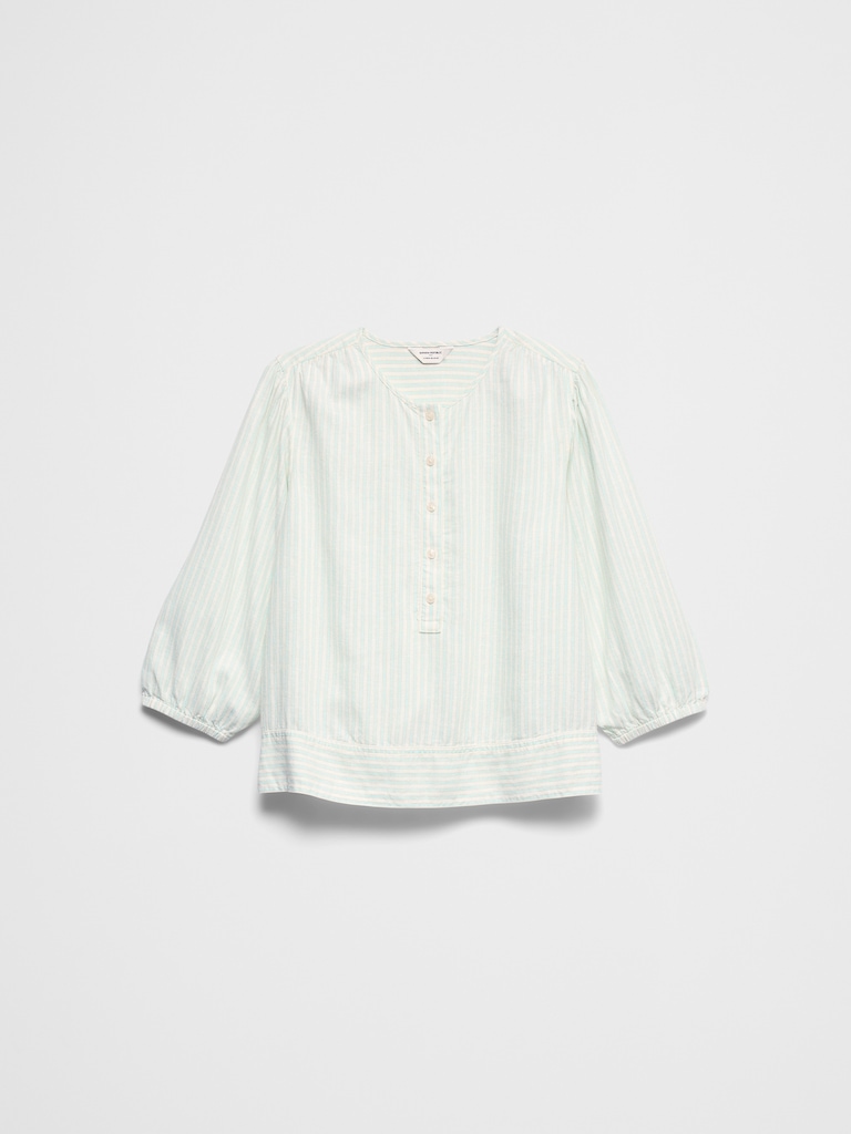 Linen-Blend Popover Top