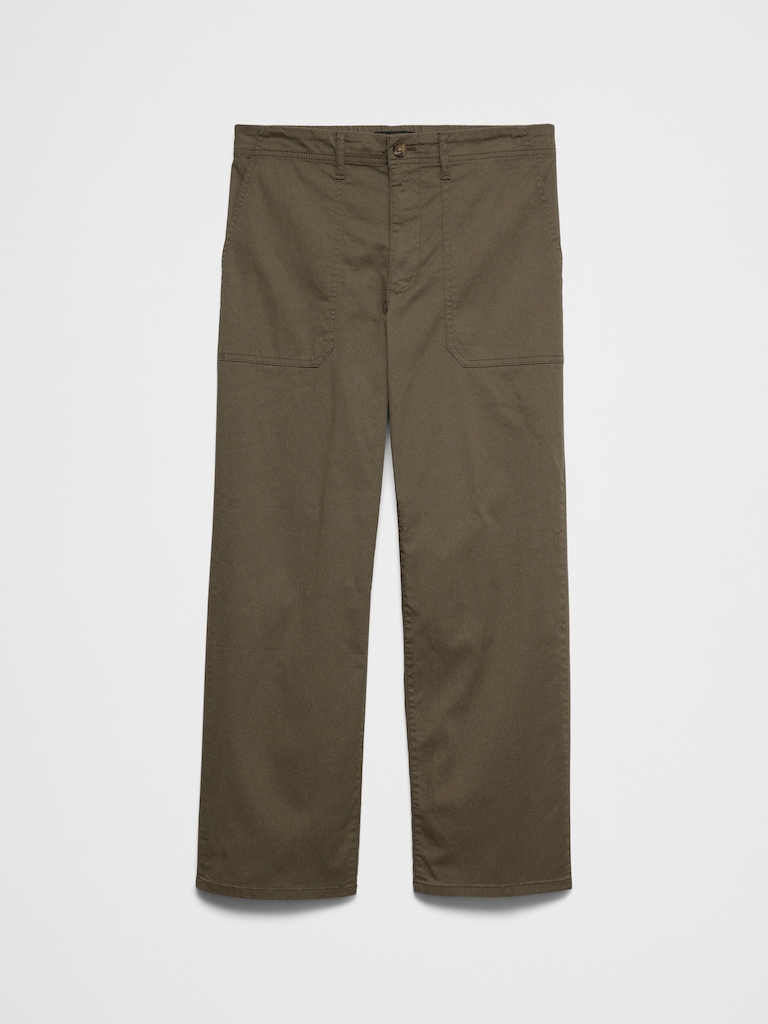 Straight High-Rise Twill Utility Pant