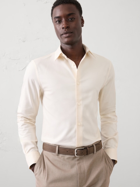 slim fit dress slacks Slim Fit Button-Down Collar Long Sleeve Shirt, Classic I Solid main image 0