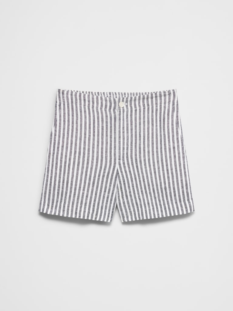 Linen-Blend High-Rise Short
