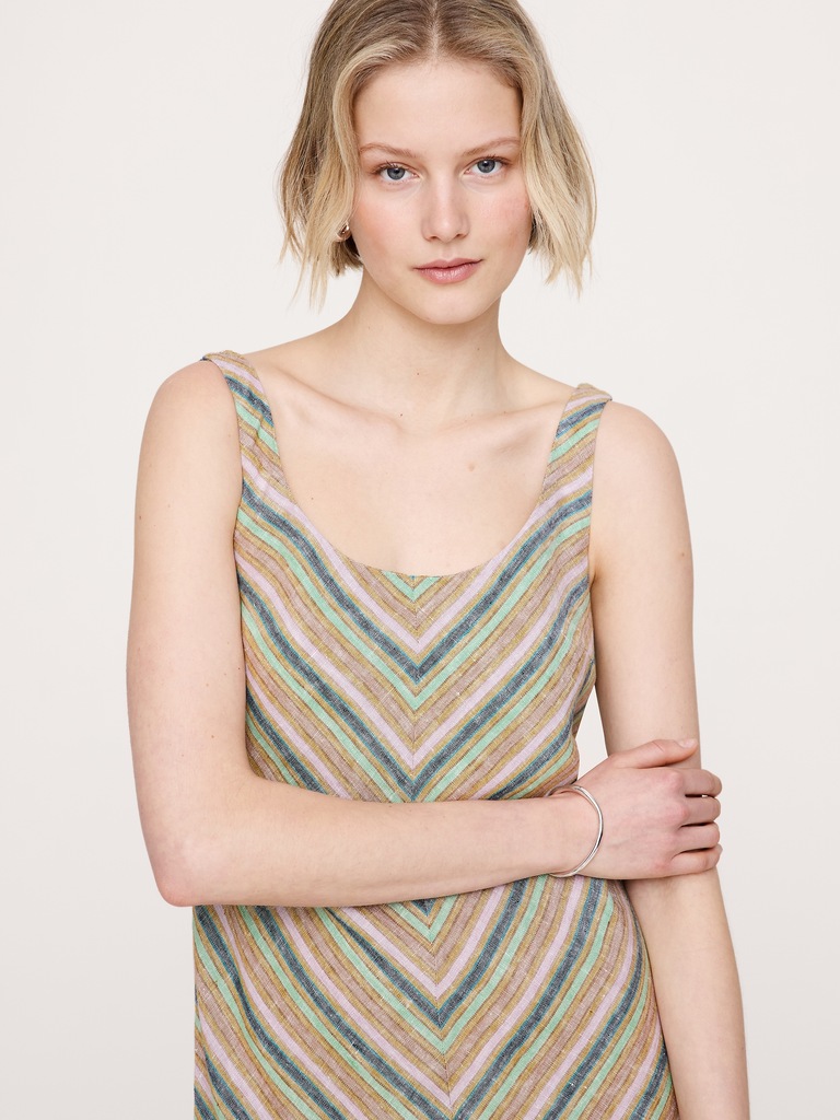 Linen Bias-Cut Maxi Dress