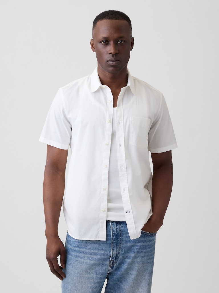 Stretch Poplin Shirt in Standard Fit
