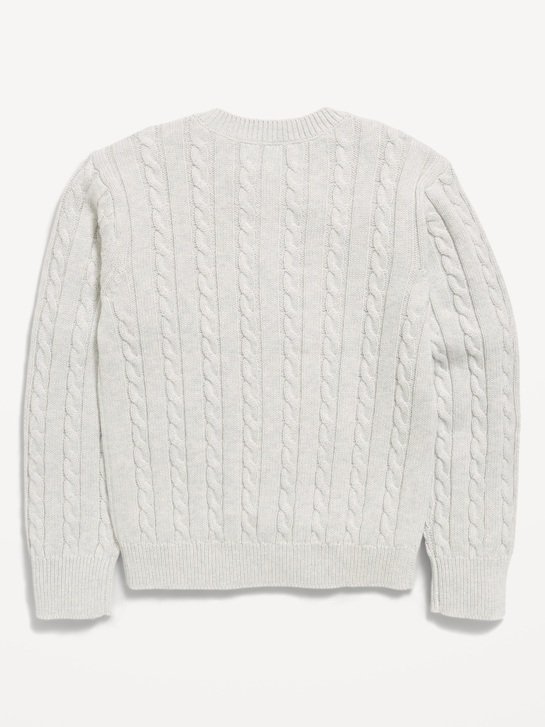 Cable-Knit Cardigan Sweater for Girls