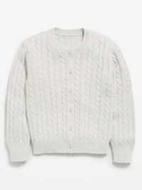 Cable-Knit Cardigan Sweater for Girls