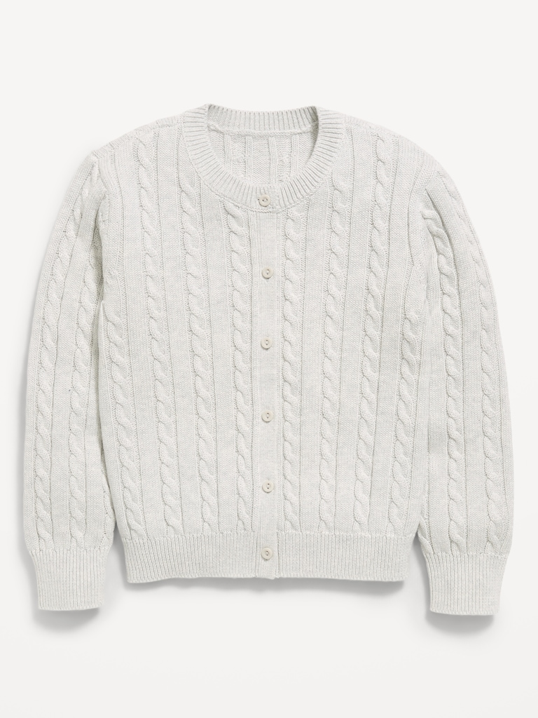Cable-Knit Cardigan Sweater for Girls