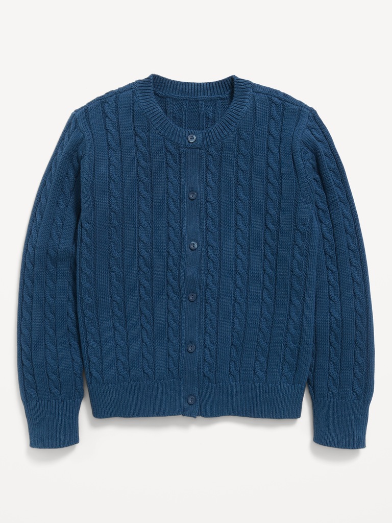 Cable-Knit Cardigan Sweater for Girls