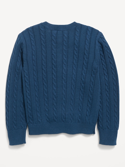 Cable-Knit Cardigan Sweater for Girls