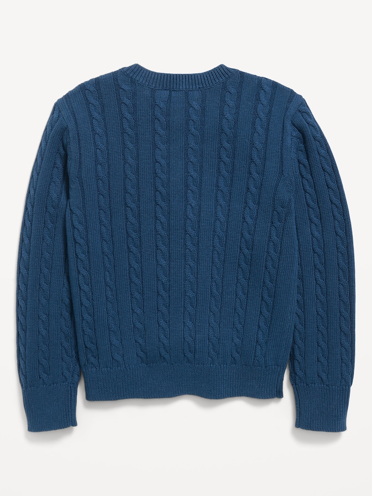 Cable-Knit Cardigan Sweater for Girls