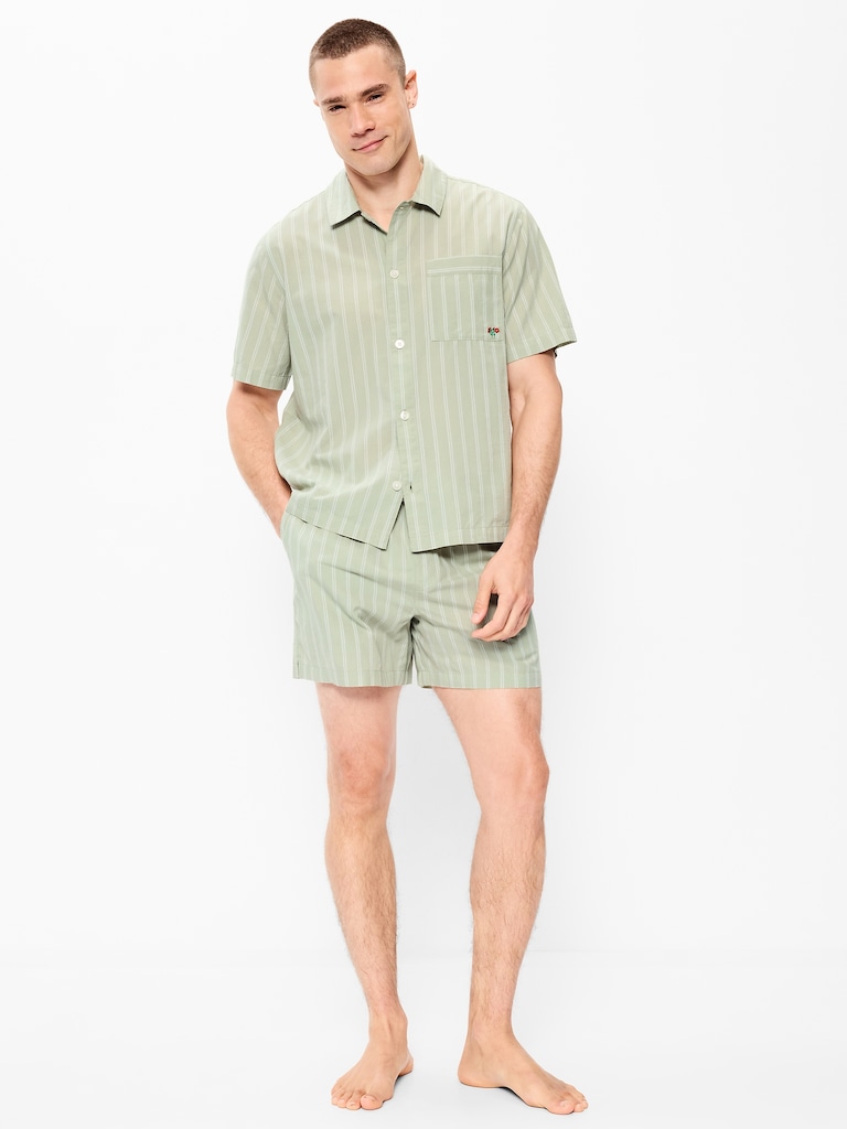 Poplin Pajama Shorts Set