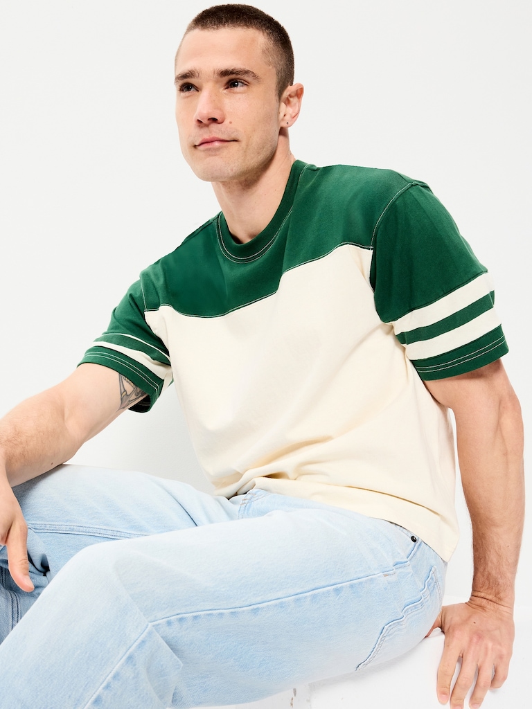 Heavyweight Short-Sleeve Football-Style T-Shirt