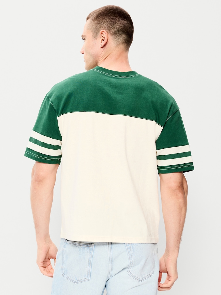 Heavyweight Short-Sleeve Football-Style T-Shirt