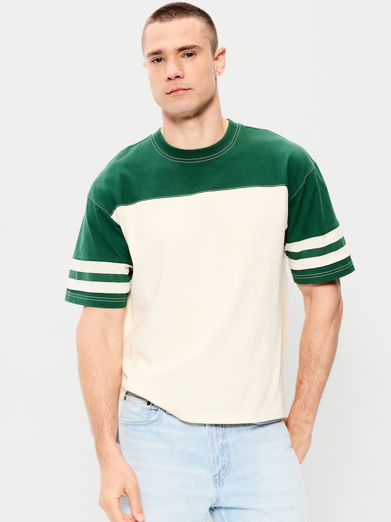 Heavyweight Short-Sleeve Football-Style T-Shirt