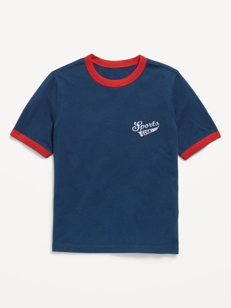 Softest Short-Sleeve Graphic Ringer T-Shirt for Boys