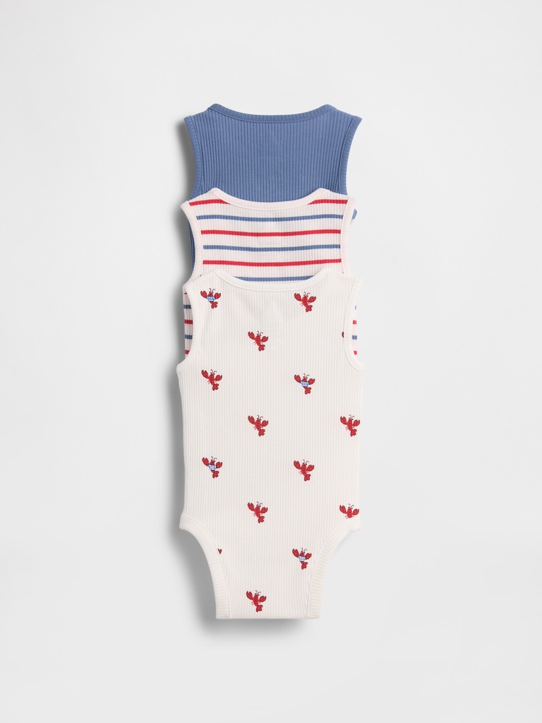 Baby First Favorites TinyRib Pocket Tank Bodysuit (3-Pack)