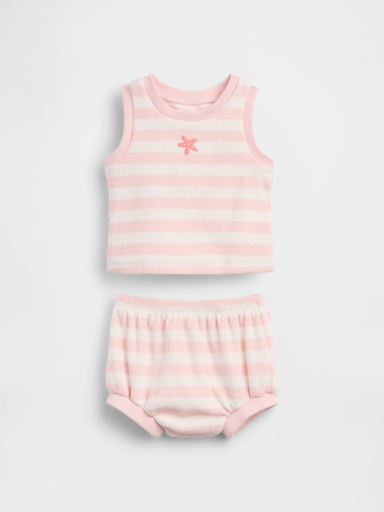 Baby Towel Terry Stripe Outfit Set