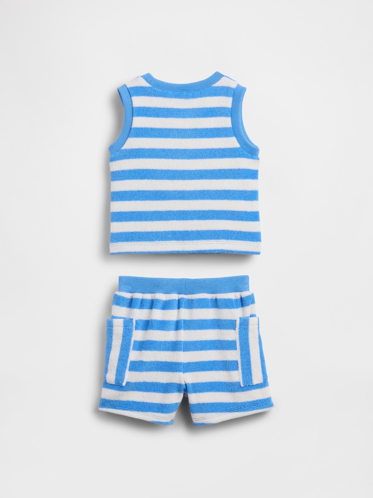 Baby Towel Terry Stripe Outfit Set